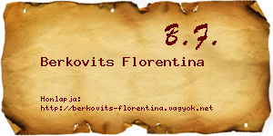 Berkovits Florentina névjegykártya